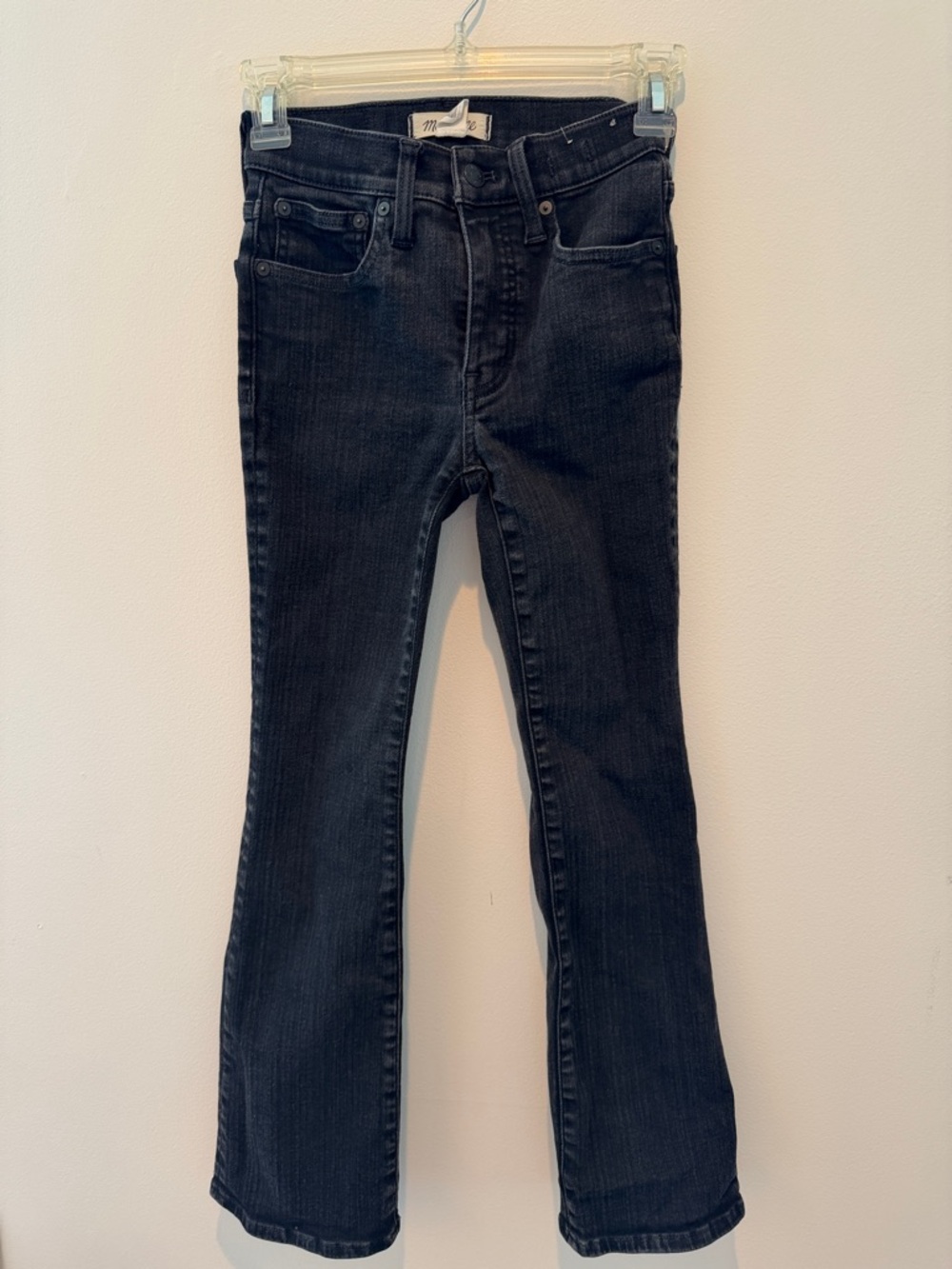 Madewell Black Flare Jeans with Subtle Fading